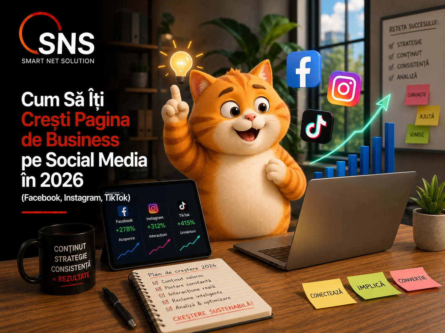 Cum Să Îți Crești Pagina de Business pe Social Media în 2026 (Facebook, Instagram, TikTok)